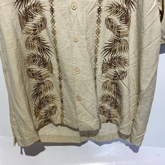 Caribbean Joe Men's Tan Island Supply Co Button Up Hawaiian Shirt Size XL - Picture 6 of 9